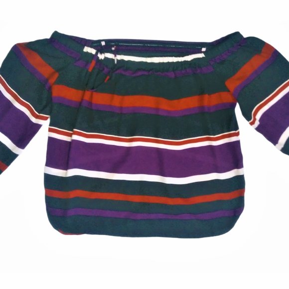 I-N-C Womens Striped Pullover Blouse, Multicoloure - Picture 2 of 10